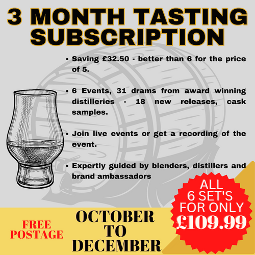 3 Month Whisky Tasting Subscription October to December