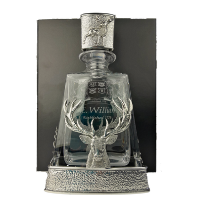 Stag Pewter and Glass Whisky Decanter