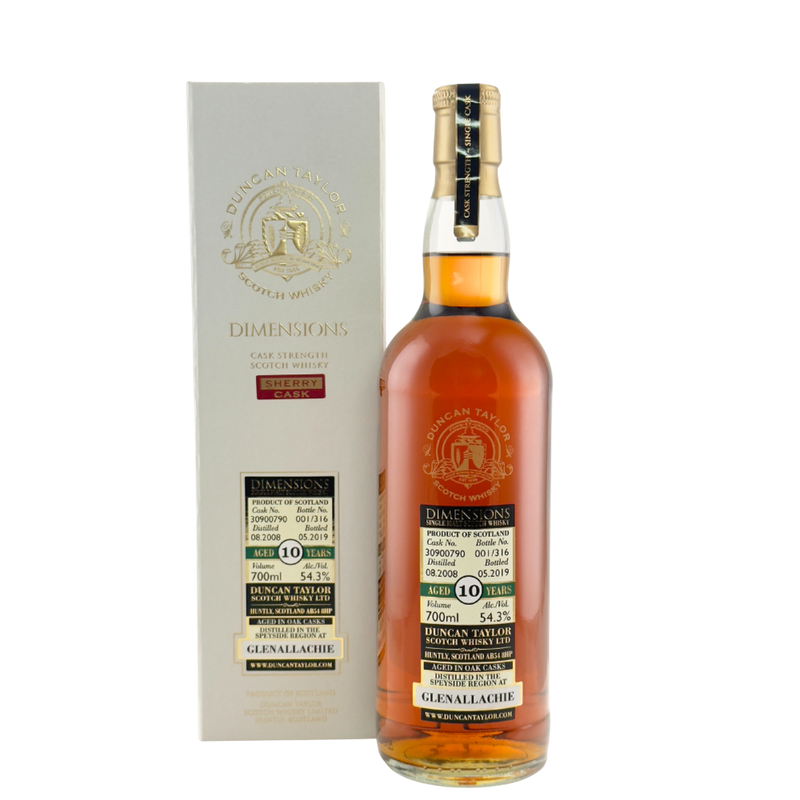 Glenallachie 10 Year Old 2008 Dimensions