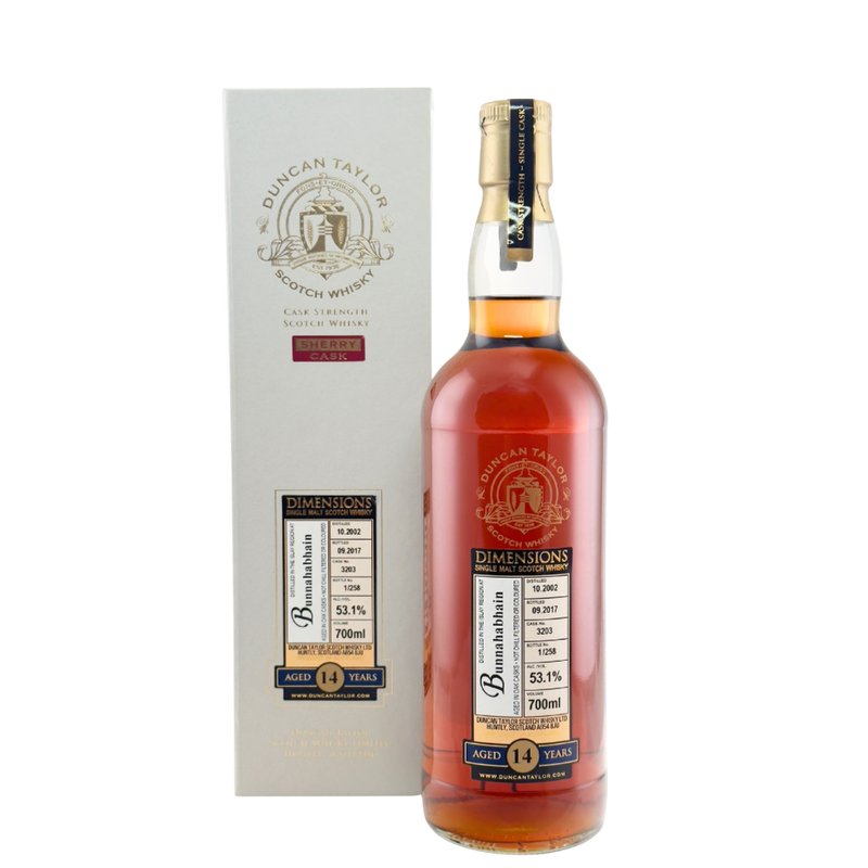 Bunnahabhain Sherry 14 Year Old 2002 Dimensions