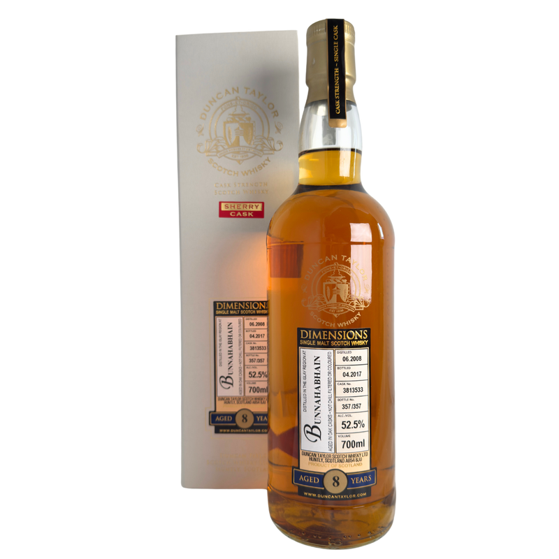 Dimensions Cask Strength Bunnahabhain Sherry 2008, 8 Year Old