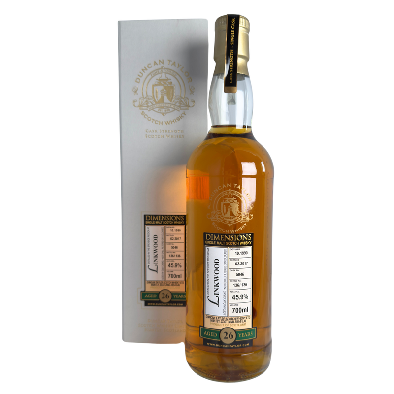 Dimensions Cask Strength Linkwood 1990, 26 Year Old