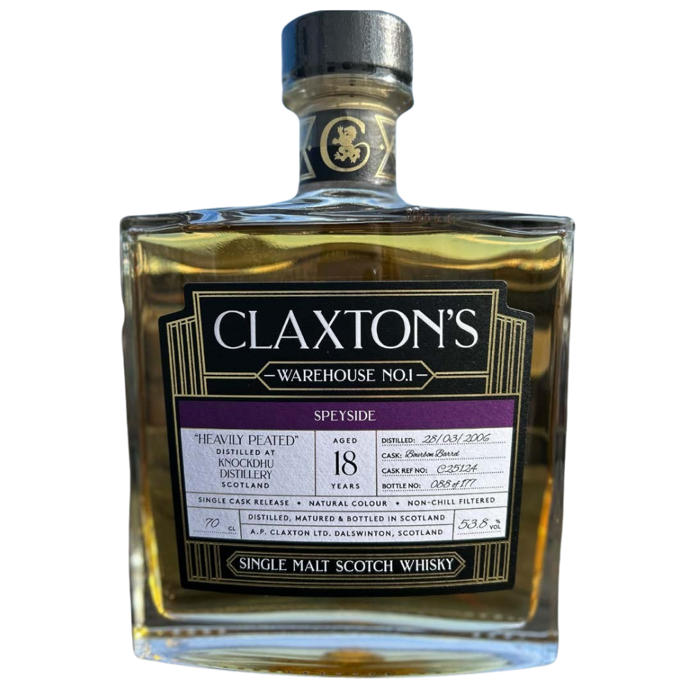 Knockdhu Heavily Peated 18 Year Old Claxtons