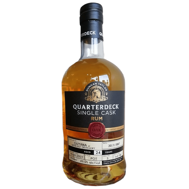 Quarterdeck Single Cask Guyana Rum UItlugt Distillery 24 Year Old