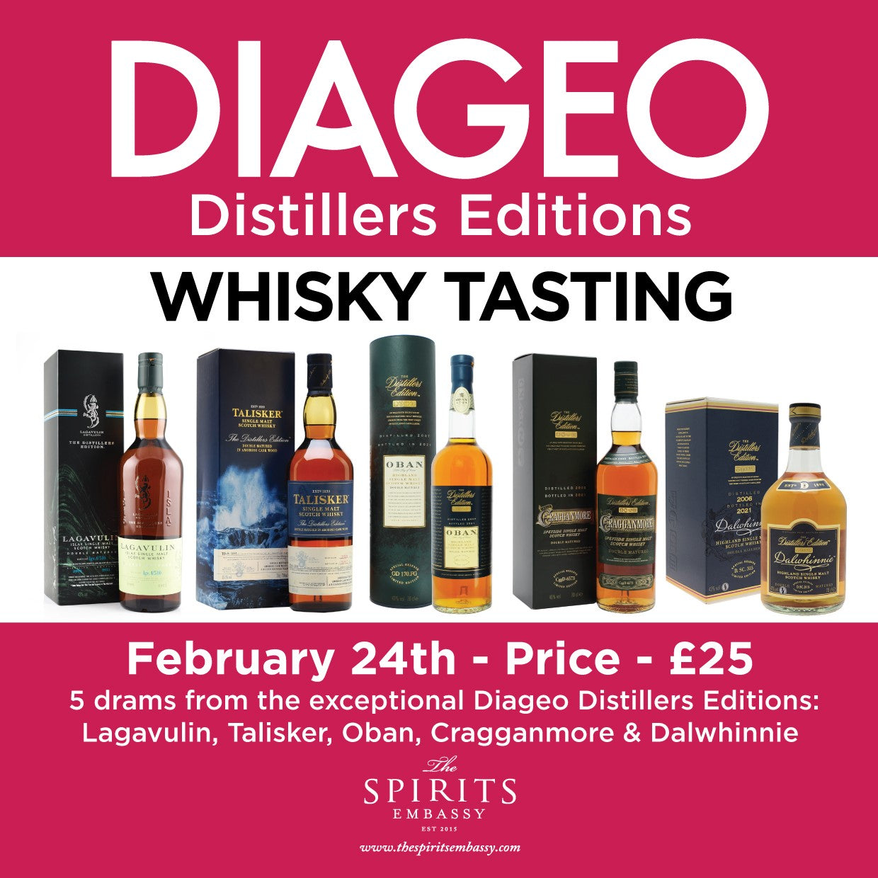 Diageo Distillers Editions Tasting 5*30ml The Spirits Embassy